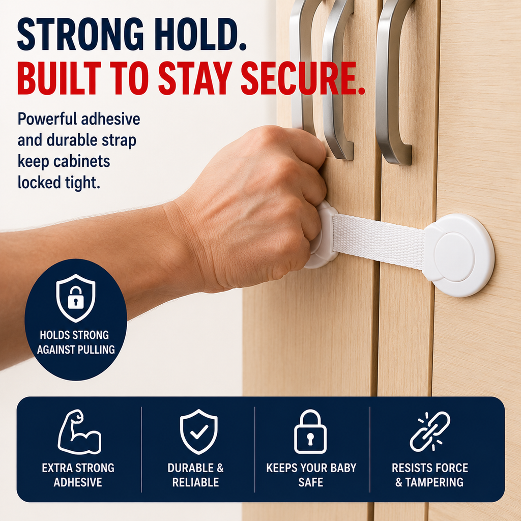 Baby Safety Starter Kit | 10 Cabinet Locks + FREE Spinner Toy