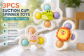 3PCS Baby Suction Cup Spinner Toys - Sensory Fidget Toy Set