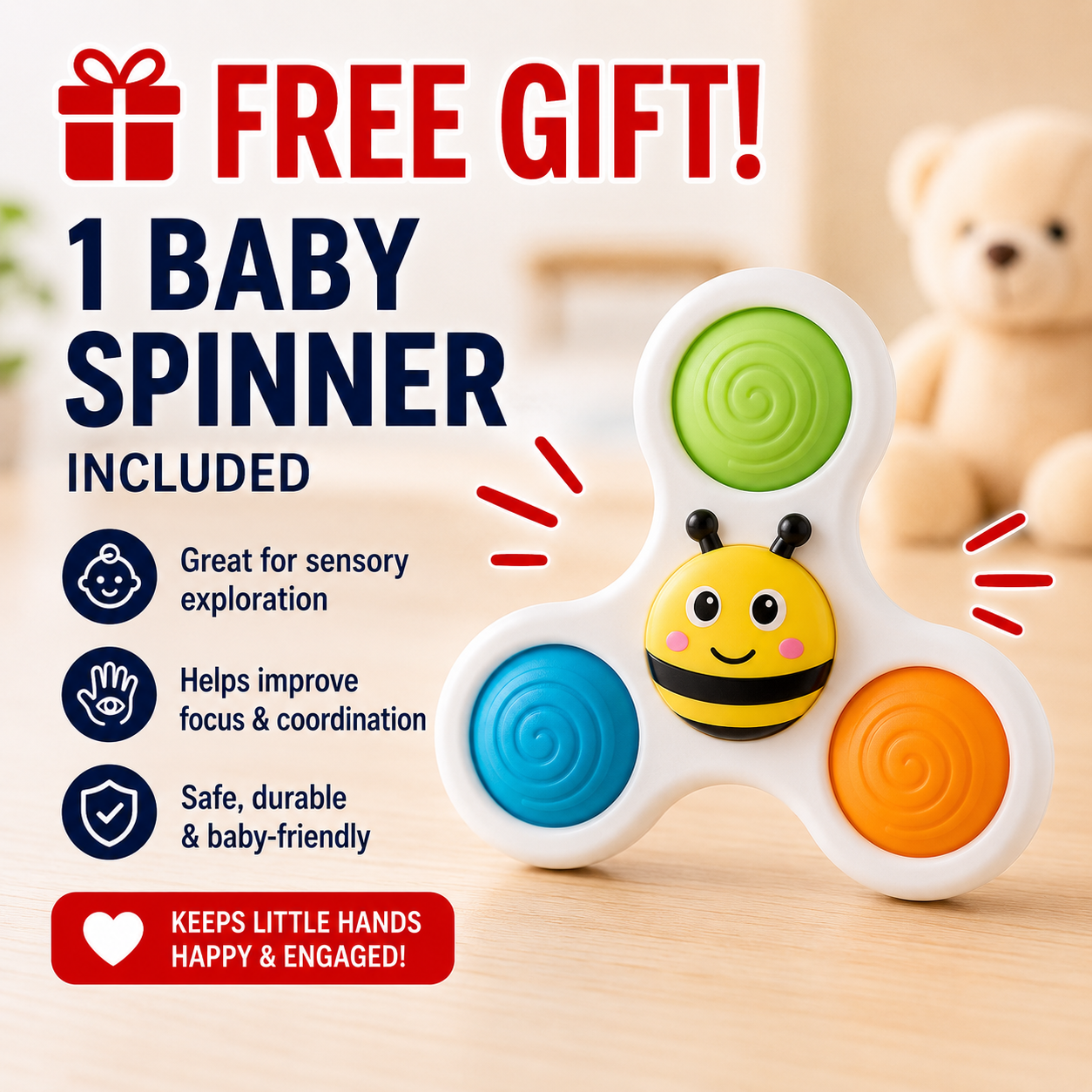 Baby Safety Starter Kit | 10 Cabinet Locks + FREE Spinner Toy